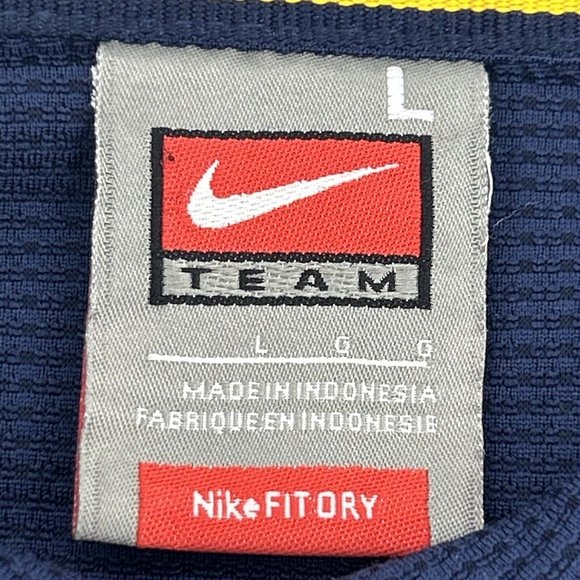 West Virginia Mountaineers Shirt Mens L Blue Nike Team Short Sleeve Polo Fit Dry - Picture 4 of 11